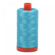 Load image into Gallery viewer, #threadAurifilKnotty Quiltershades of blue and turquoise - aurifil- Mako 50wt 1422ydsA1050-5005bright turquoise15# - Knotty Quilter