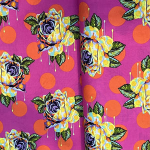 #FabricFreespiritKnotty Quilterdaydream painted roses- tula pink curiouser and curiouser1 yard2# - Knotty Quilter